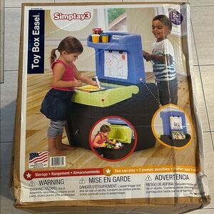 NEW Storage Toy Box Easel - Blue and Green
